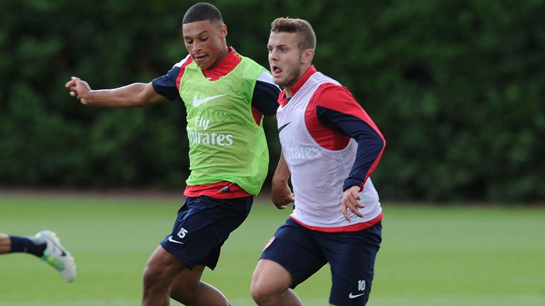 Jack Wilshere: In training with Alex Oxlade-Chamberlain