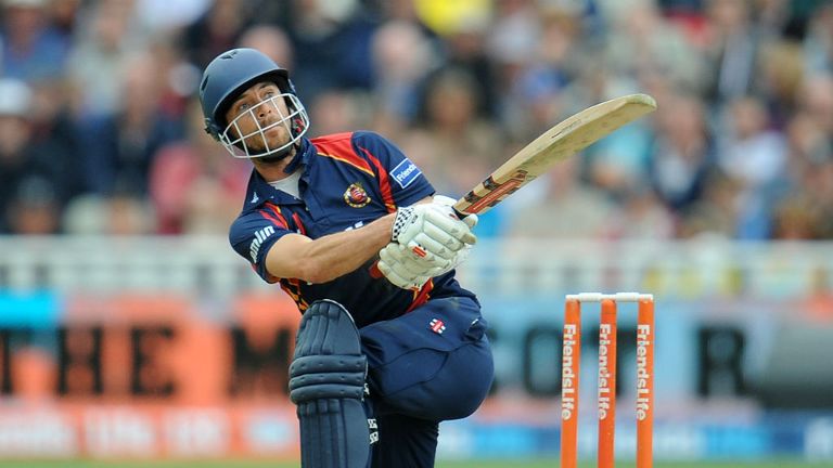 Foster of Essex tips the ball towards the boundary during the Friends Life T20 Semi Final match between Northampton Steelbacks and Essex Eagles 