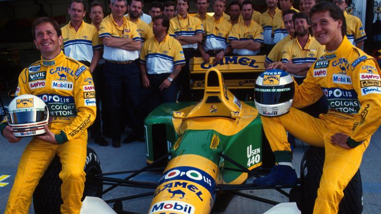 Martin Brundle alongside Michael Schumacher at Benetton in 1992