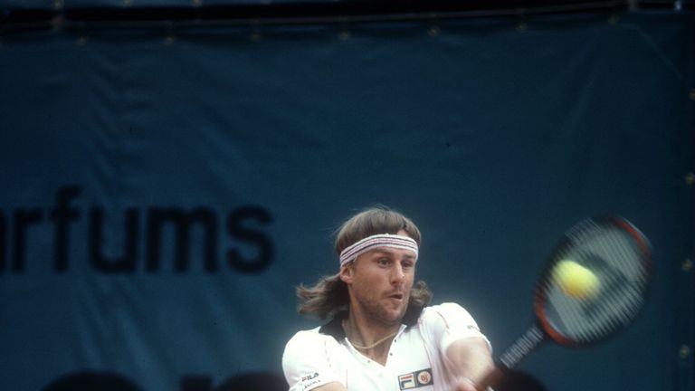 Bjorn Borg in tennis action