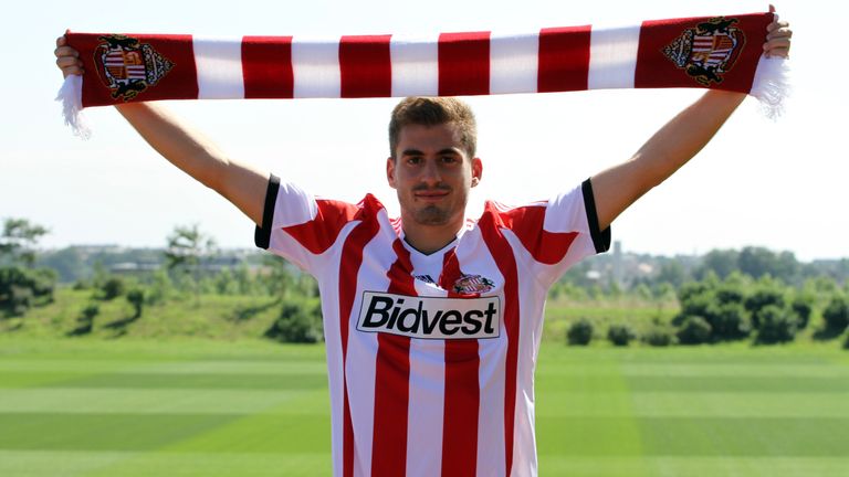 Charis Mavrias after signing for Sunderland.