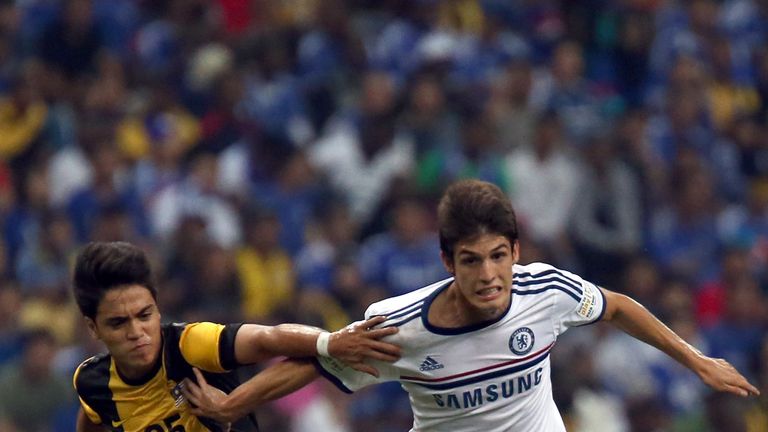 Lucas Piazon of Chelsea during the match against a Malaysia XI in Kuala Lumpur.