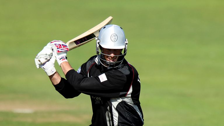Marcus Trescothick of Somerset in action during the Yorkshire Bank 40 match between Somerset and Glamorgan