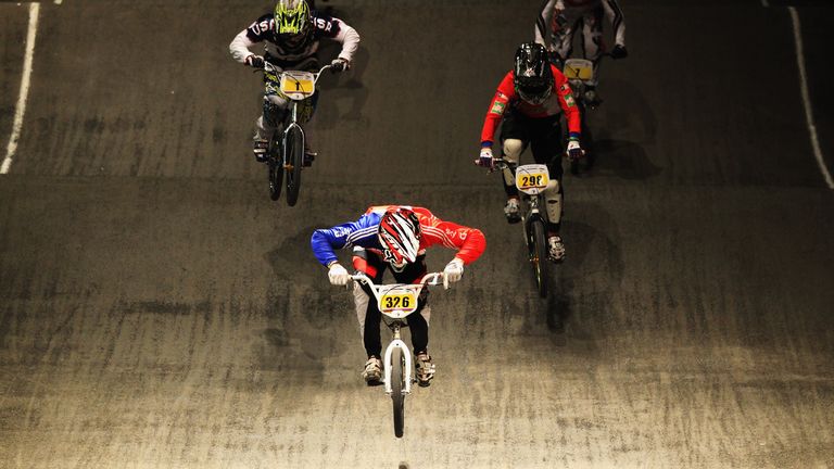 Quillan Isidore of Great Britain wins the Boys Under 16 race during day three of the UCI BMX World Championships at NIA Arena on May 26, 2012 in Birmingham, England.