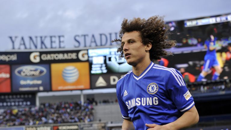 Chelsea's David Luiz leaves the field after the game against Manchester City during a friendly match at Yankee Stadium in New York