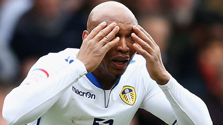 LEEDS, ENGLAND - MARCH 16:  El-Hadji Diouf of Leeds United looks onduring the npower Championship match between Leeds United and Huddersfield Town at Elland Road on March 16, 2013 in Leeds, England.  (Photo by Matthew Lewis/Getty Images)