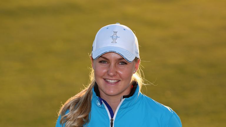 Charley Hull of Europe poses for a portrait following the announcement of the 2013 European Solheim Cup team