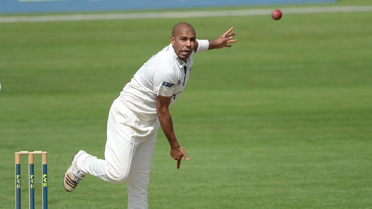 Jeetan Patel of Warwickshire bowls during day one of the LV County Championship division One match between Yorkshire and Warwickshire at Headingley on August 02, 2013 in Leeds, England