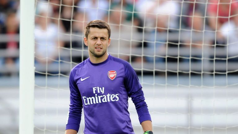 Lukasz Fabianski of Arsenal FC during the pre-season friendly match between Arsenal and Manchester City at the Olympic Stadium in Helsinki, Finland.