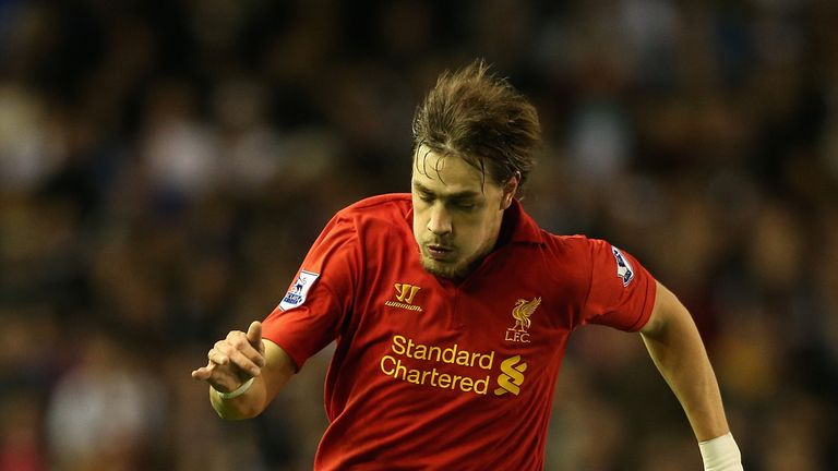LIVERPOOL, ENGLAND - OCTOBER 31:  Sebastian Coates of Liverpool in action during the Capital One Cup Fourth Round match between Liverpool and Swansea City at Anfield on October 31, 2012 in Liverpool, England.  (Photo by Clive Brunskill/Getty Images)