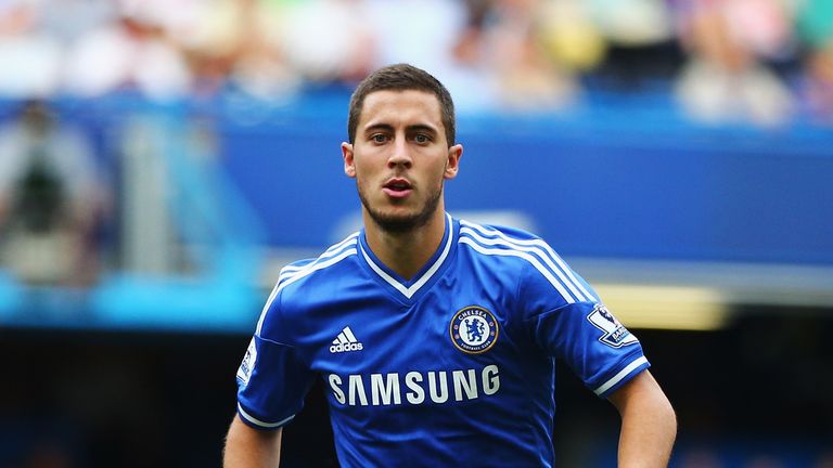 Eden Hazard of Chelsea in action during the Barclays Premier League match between Chelsea and Hull City at Stamford Bridge
