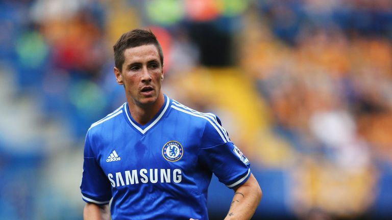 Fernando Torres of Chelsea looks on during the Barclays Premier League match between Chelsea and Hull City at Stamford Bridge