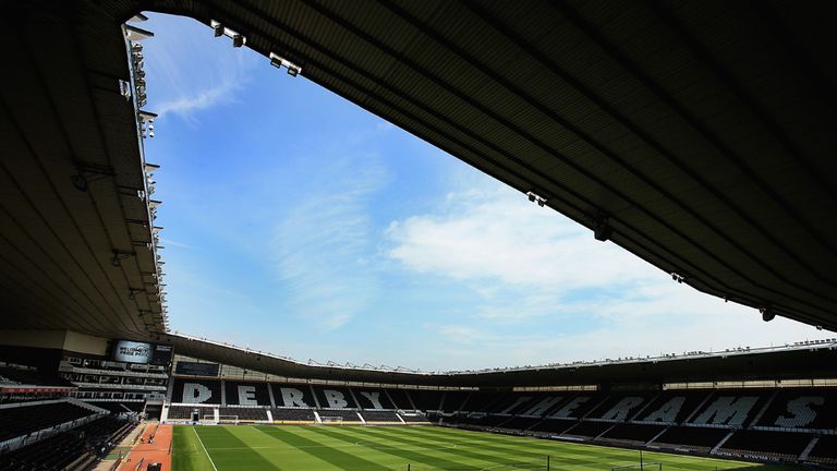 DERBY, UNITED KINGDOM - JULY 27:  A general view of Pride Park Stadium on July 27, 2013 in Derby, England.  (Photo by Matthew Lewis/Getty Images)