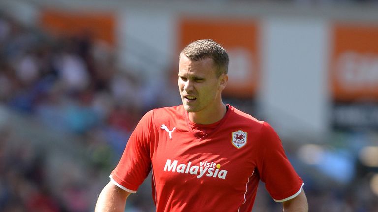 Ben Turner of Cardiff City in action during the Pre Season Friendly match between Cardiff City and Athletic Club de Bilbao at the Cardiff City Stadium