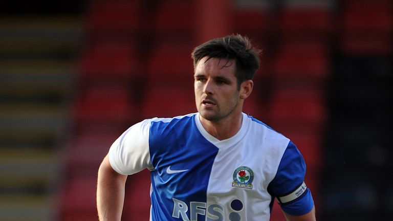 CREWE, ENGLAND - JULY 16: Scott Dann of Blackburn Rovers in action during the pre season friendly match between Crewe Alexandra and Blackburn Rovers at The Alexandra Stadium on July 16, 2013 in Crewe, England. (Photo by Chris Brunskill/Getty Images)