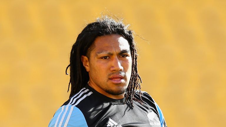 Ma'a Nonu of the All Blacks looks on during a New Zealand All Blacks Captain's Run at Westpac Stadium