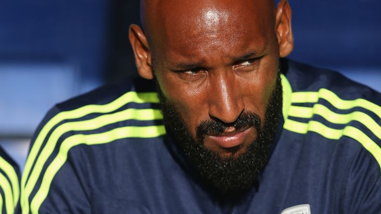 SHREWSBURY, ENGLAND - JULY 29:  Nicolas Anelka of  West Bromwich Albion in action during the pre-season friendly between West Bromwich Albion and Atromitosat Greenhous Meadow on July 29, 2013 in Shrewsbury, England.  (Photo by Mark Thompson/Getty Images)