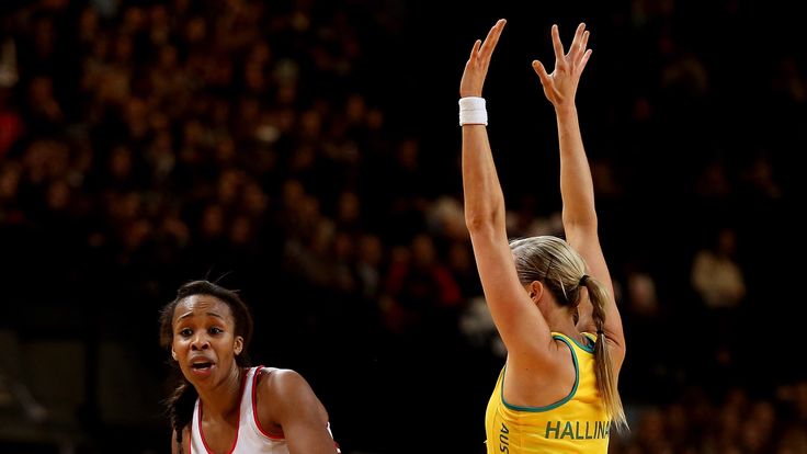 Pamela Cookey of England in action during the International Netball Series against Australia