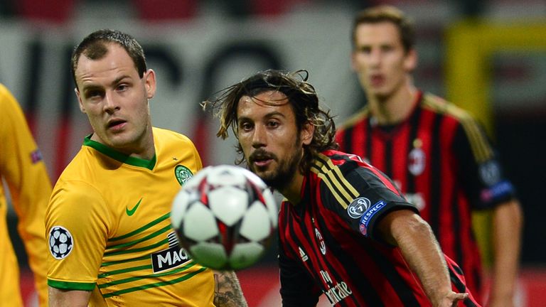 Anthony Stokes (left): In action against AC Milan