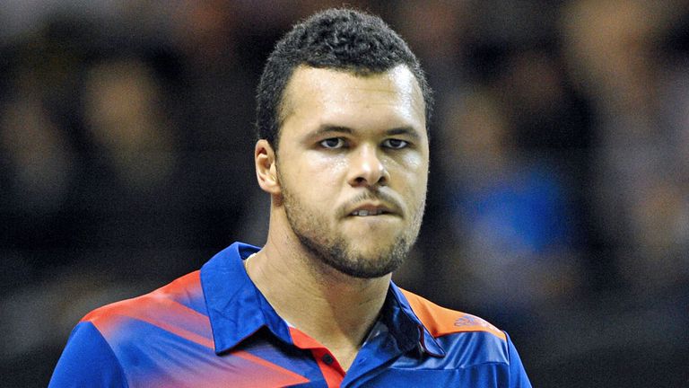 - Tsonga celebrates after defeating Edouard Roger-Vasselin during their ATP Moselle Open match in Metz
