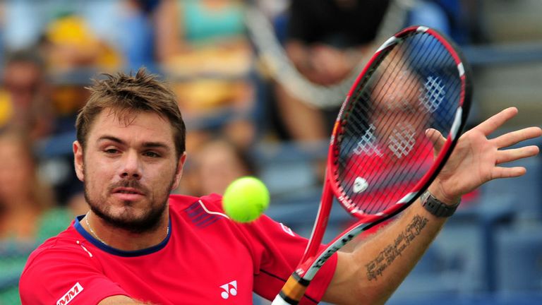 - Wawrinka of Switzerland returns a shot to Marcos Baghdatis of Cyprus during their 2013 US Open mens singles match 