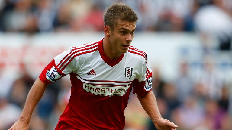 Alex Kacaniklic of Fulham in action against Newcastle United