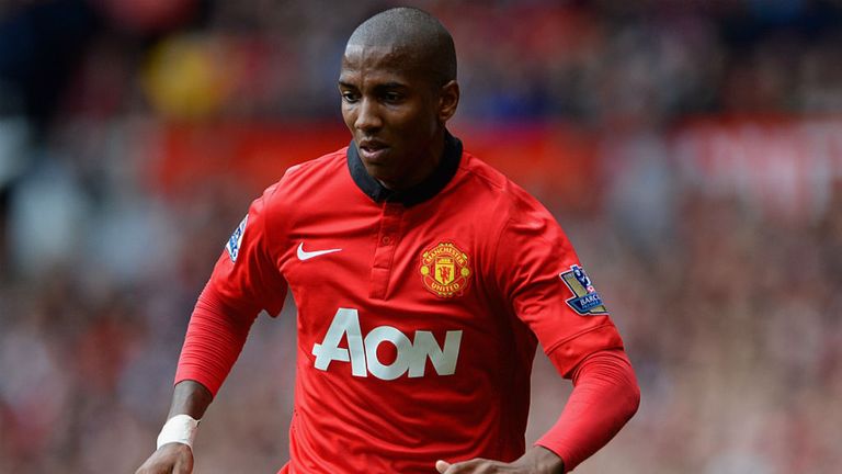 Ashley Young of Manchester United in action against Crystal Palacen