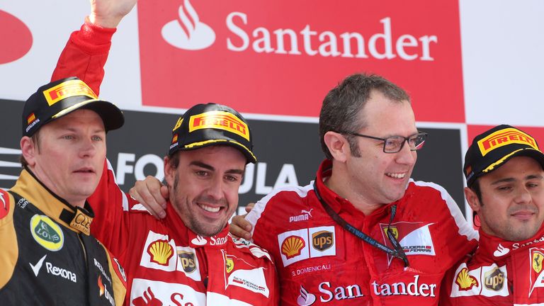 Kimi Raikkonen Fernando Alonso Stefano Domenicali