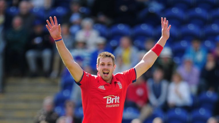 England bowler Boyd Rankin appeals with success for the wicket of George Bailey during the 4th NatWest Series ODI between England and Australia at SWALEC Stadium on September 14, 2013 in Cardiff, Wales