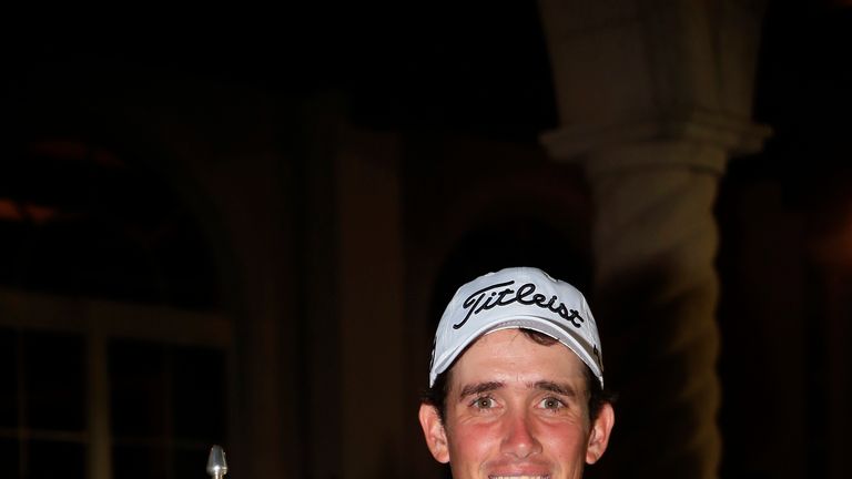 Chesson Hadley: Celebrates winning the Web.com Tour Championship