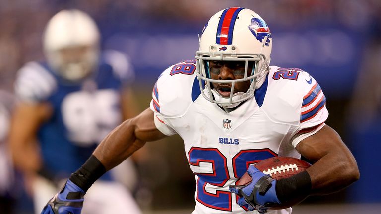C.J. Spiller #28 of the Buffalo Bills carries the ball against the Indianapolis Colts at Lucas Oil Stadium