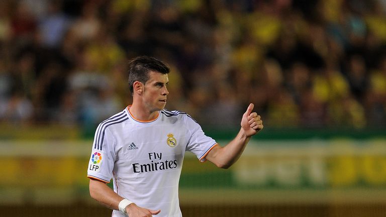 Gareth Bale of Real Madrid reacts during the La Liga match against Villarreal at El Madrigal
