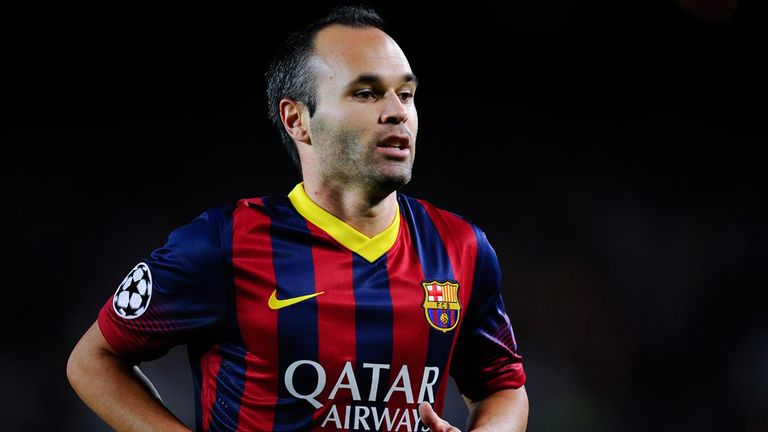 BARCELONA, SPAIN - SEPTEMBER 18:  Andres Iniesta of FC Barcelona looks on during the UEFA Champions League Group H match between FC Barcelona and Ajax Amsterdam at the Camp Nou stadium on September 18, 2013 in Barcelona, Spain.  (Photo by David Ramos/Getty Images)
