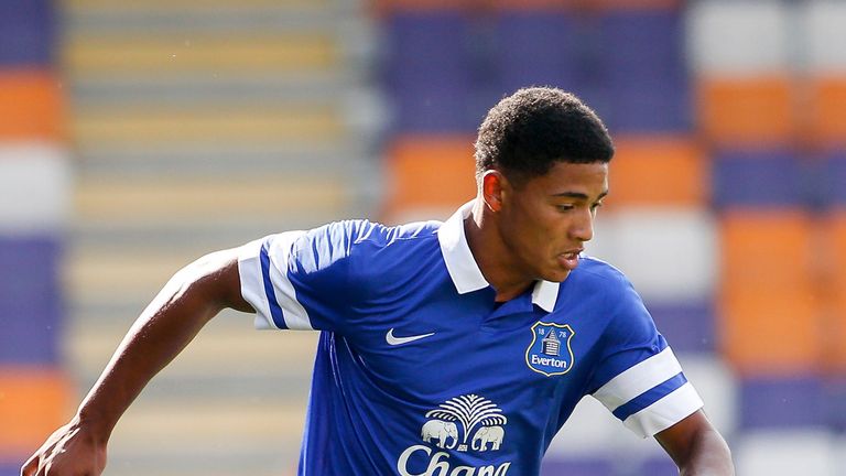 Tyias Browning of Everton in action during the preseason friendly match between Austria Wien and FC Everton at the Generali Arena
