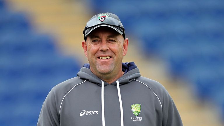 Australia coach Darren Lehmann during a nets session at the SWALEC Stadium, Cardiff.