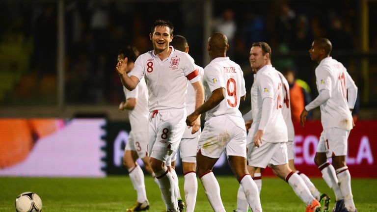 22 Mar 2013:  Lampard surpassed David Platt as England's second highest scoring midfielder when he scored his 28th international goal in a 0¿8 win over San Marino