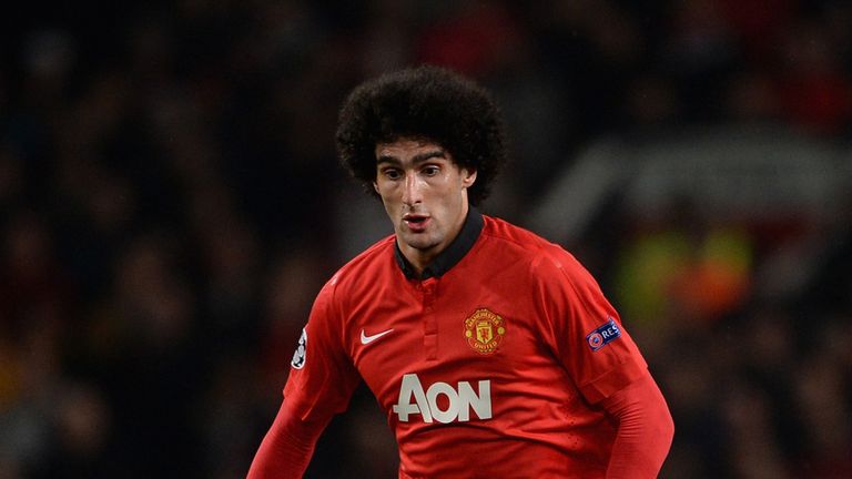 MANCHESTER, ENGLAND - SEPTEMBER 17:  Marouane Fellaini of Manchester United in action during the UEFA Champions League Group A match between Manchester United and Bayer Leverkusen at Old Trafford on September 17, 2013 in Manchester, England.  (Photo by Michael Regan/Getty Images)