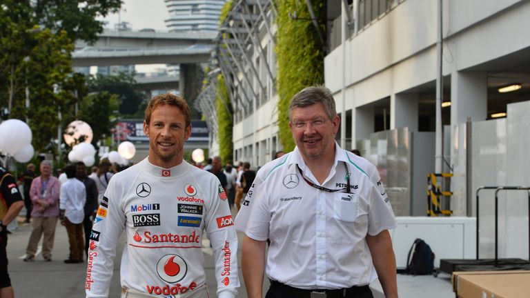 Jenson Button with his former boss Ross Brawn