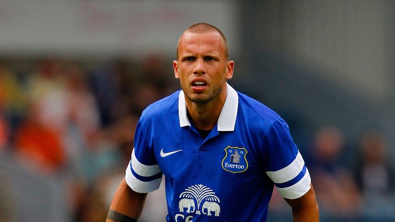 John Heitinga of Everton in action during the Pre Season Friendly match between Blackburn Rovers and Everton FC at Ewood Park