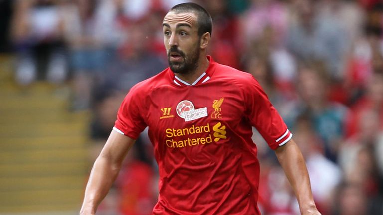 Jose Enrique in Pre-Season action for Liverpool