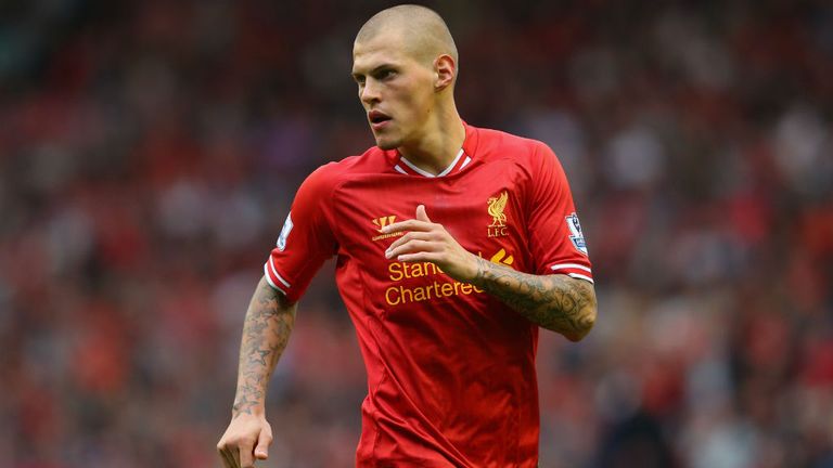 Martin Skrtel of Liverpool in action against Manchester United