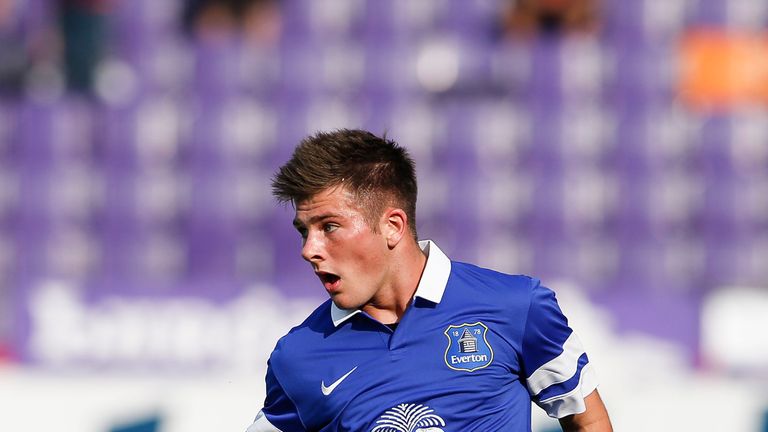 Matthew Kennedy of Everton in action during the preseason friendly match between Austria Wien and FC Everton at the Generali Arena
