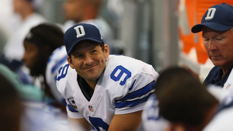 Tony Romo of the Dallas Cowboys at AT&T Stadium