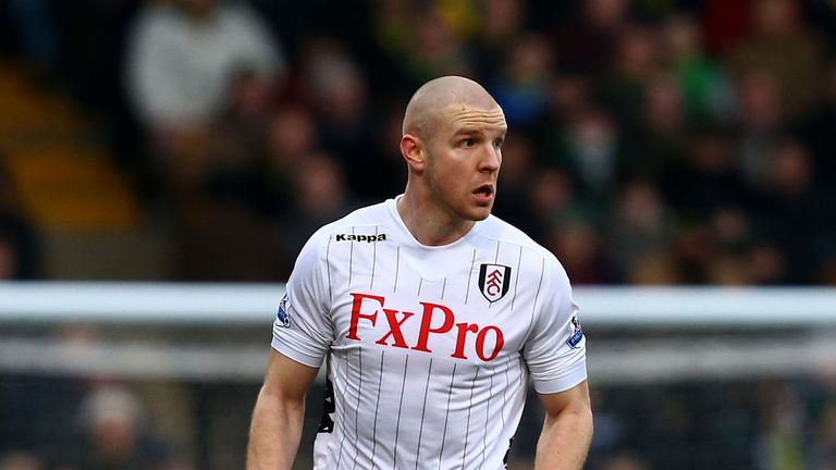 Phillipe Senderos of Fulham during the Barclays Premier League match between Norwich City and Fulham at Carrow Road