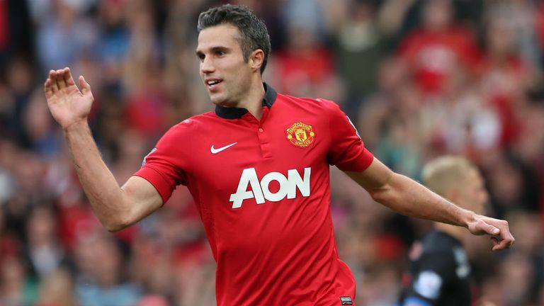 Robin van Persie of Manchester United in action against Crystal Palace