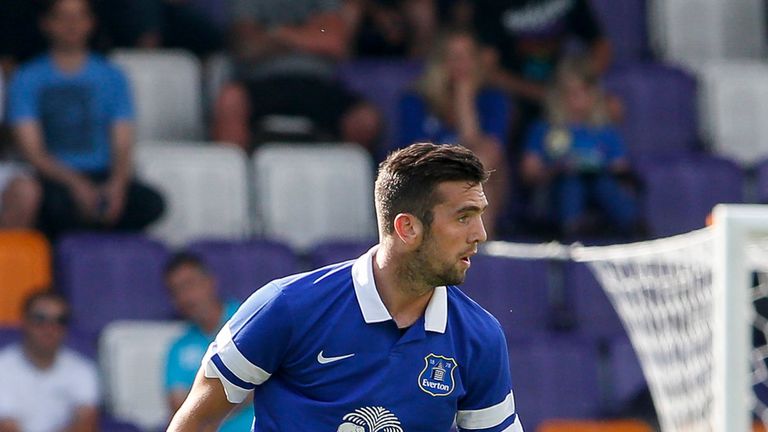 Shane Duffy of Everton in action during the preseason friendly match between Austria Wien and FC Everton at the Generali Arena