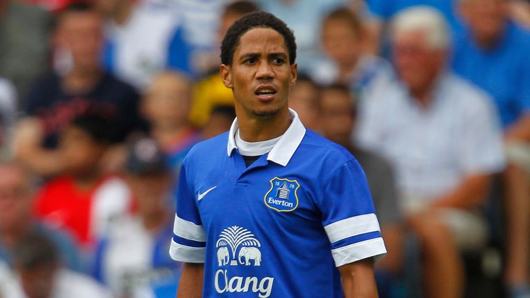 Steven Pienaar of Everton in action during the Pre Season Friendly match between Blackburn Rovers and Everton FC at Ewood Park 
