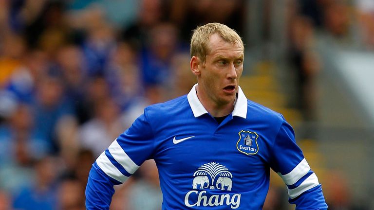 Tony Hibbert of Everton in action during the Pre Season Friendly match between Blackburn Rovers and Everton FC at Ewood Park