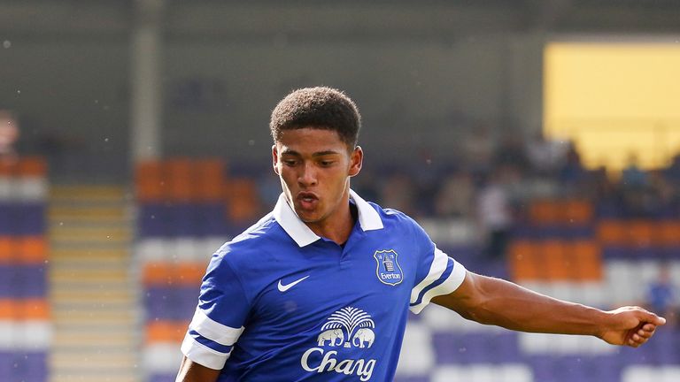 Tyias Browning of Everton in action during the preseason friendly match between Austria Wien and FC Everton at the Generali Arena