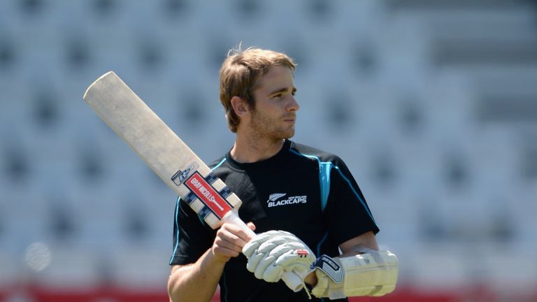 Kane Williamson of New Zealand waits to bat during a nets session at Trent Bridge on June 4, 2013 in Nottingham, England